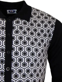 Overlook Honeycomb Polo Cardigan -Trendify Shop overlook white 2 70213.1661272314