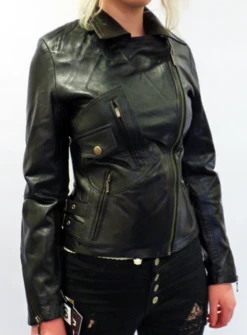 Rebecca - Retro 70s Indie Leather Biker Jacket (B) -Trendify Shop womens retro leather jacket blk1 43569.1661339182